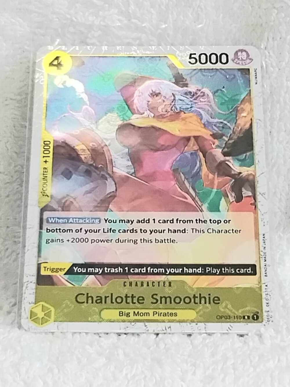 Mint One Piece Charlotte Smoothie Jolly Roger Foil Character Card OP03-110-R!!